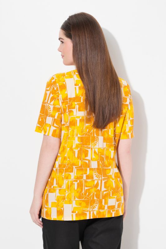 Eco Cotton Abstract Sun Print Short Sleeve Tee