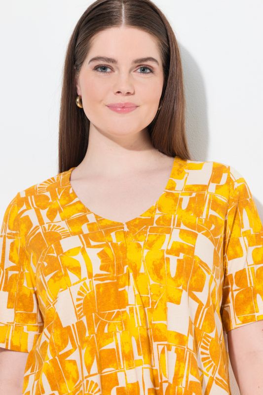 Eco Cotton Abstract Sun Print Short Sleeve Tee
