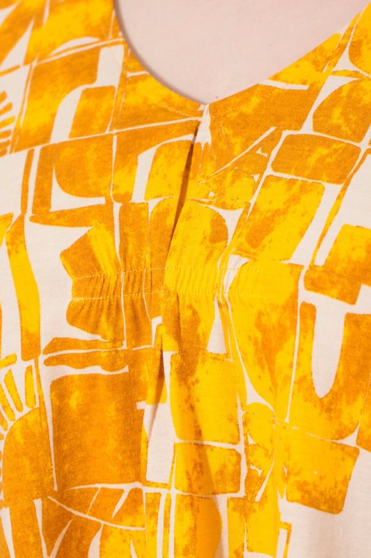 Eco Cotton Abstract Sun Print Short Sleeve Tee