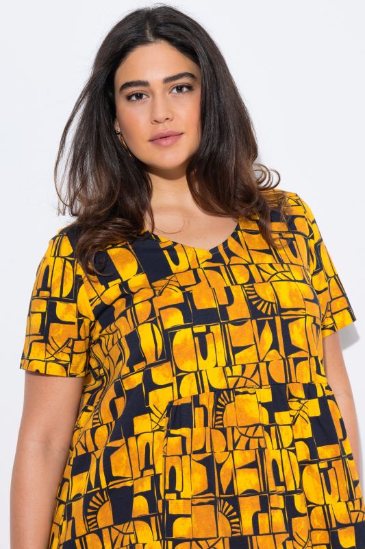 Eco Cotton Abstract Sun Print Dress