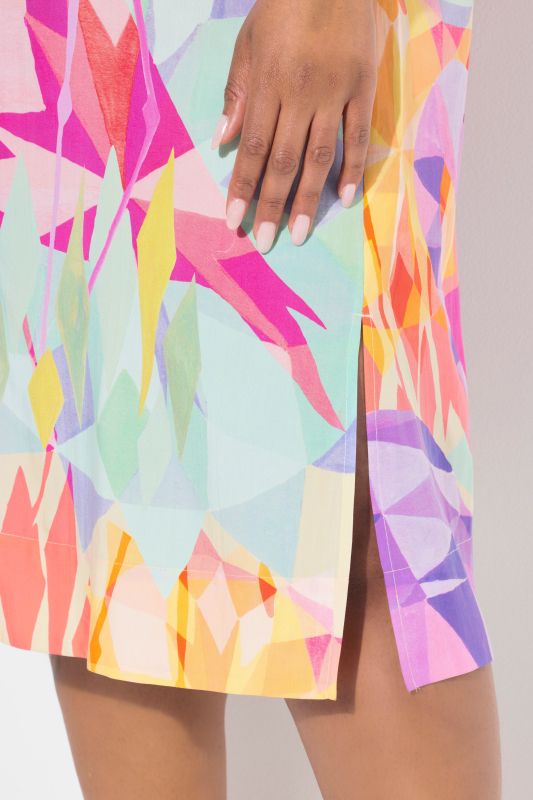 Flamingo Print 3/4 Sleeve Button Down Dress