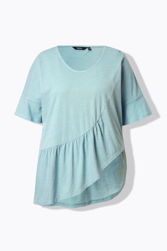 Asymmetric Flounce Panel Short Sleeve Tee