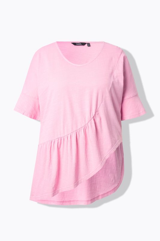 Asymmetric Flounce Panel Short Sleeve Tee
