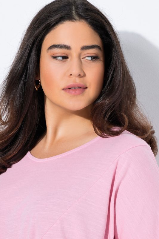 Asymmetric Flounce Panel Short Sleeve Tee