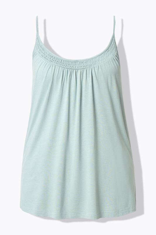 Smocked Neck Spaghetti Strap Tank