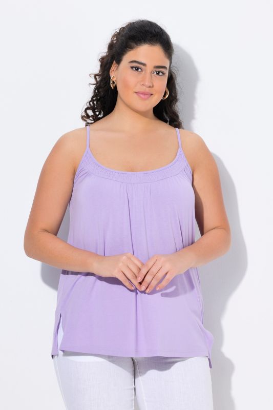 Smocked Neck Spaghetti Strap Tank