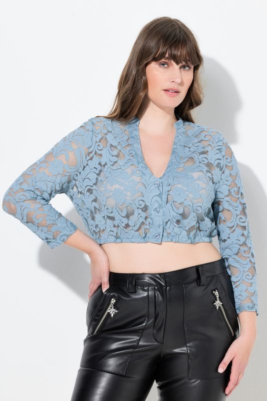 Lace V-Neck Dirndl Blouse