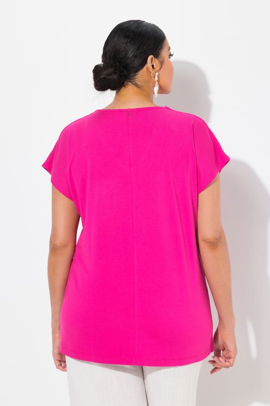 Rhinestone Pattern Cap Sleeve Tee