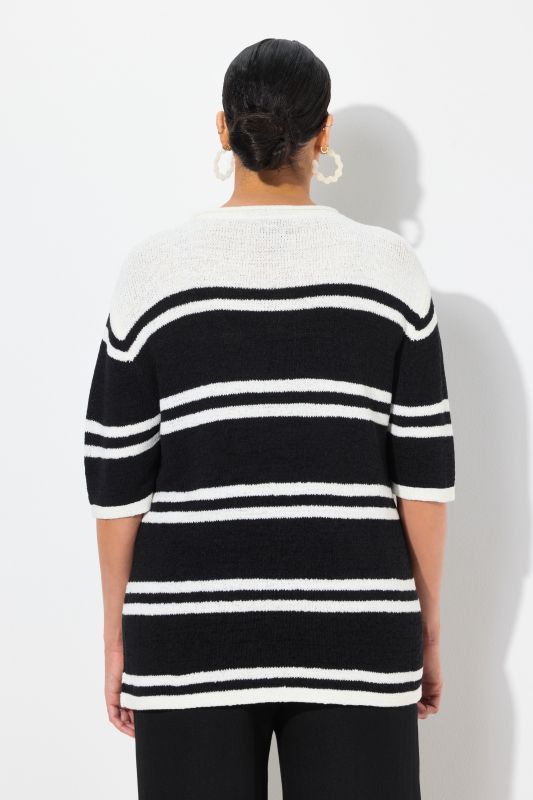 Striped 3/4 Sleeve Sweater