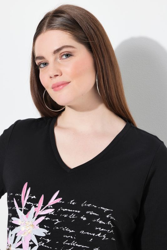 Edelweiss Short Sleeve V-Neck Graphic Tee