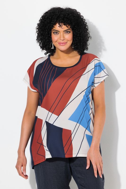 Graphic Print Cap Sleeve Tee