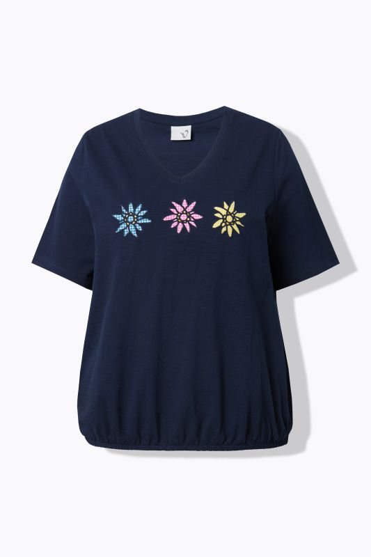 Embroidered Flower Short Sleeve Tee