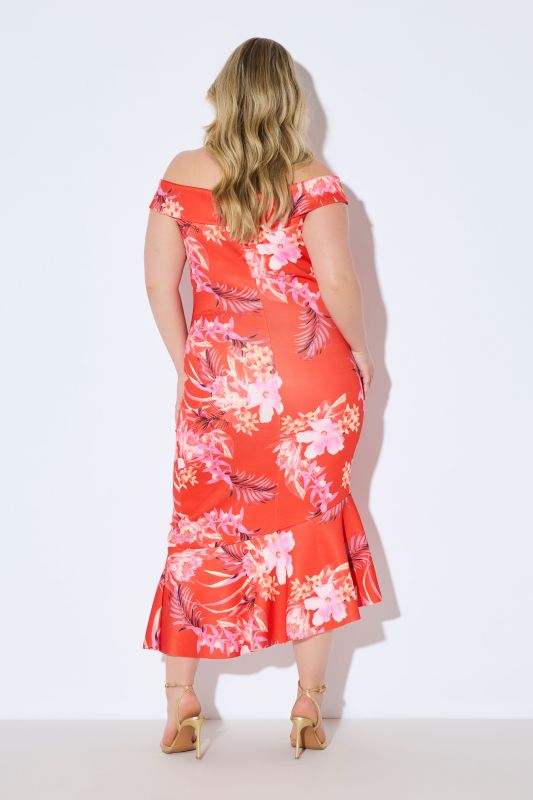 Tropical Flower Scuba Knit Dress