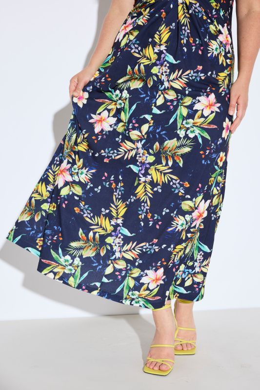 Floral Sleeveless Draped Maxi Dress