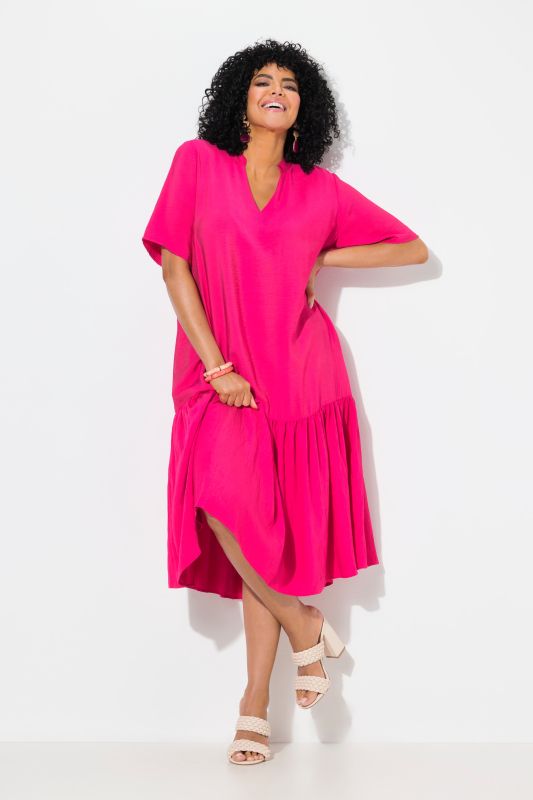 Flounce Panel Short Sleeve Dress