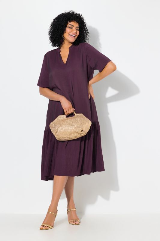 Flounce Panel Short Sleeve Dress