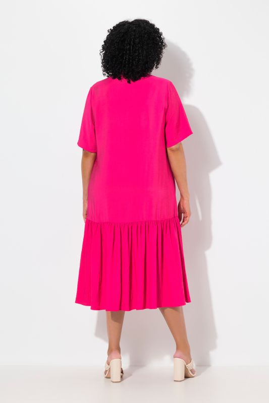 Flounce Panel Short Sleeve Dress
