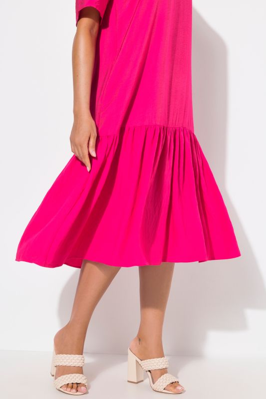 Flounce Panel Short Sleeve Dress