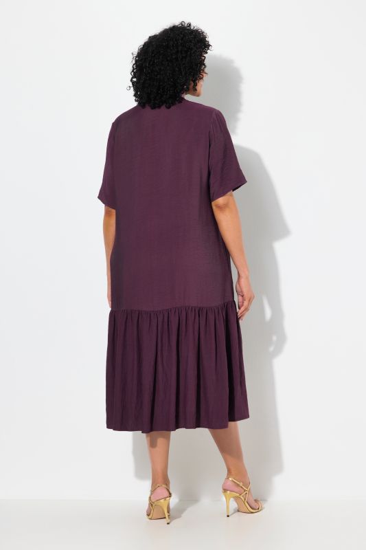 Flounce Panel Short Sleeve Dress