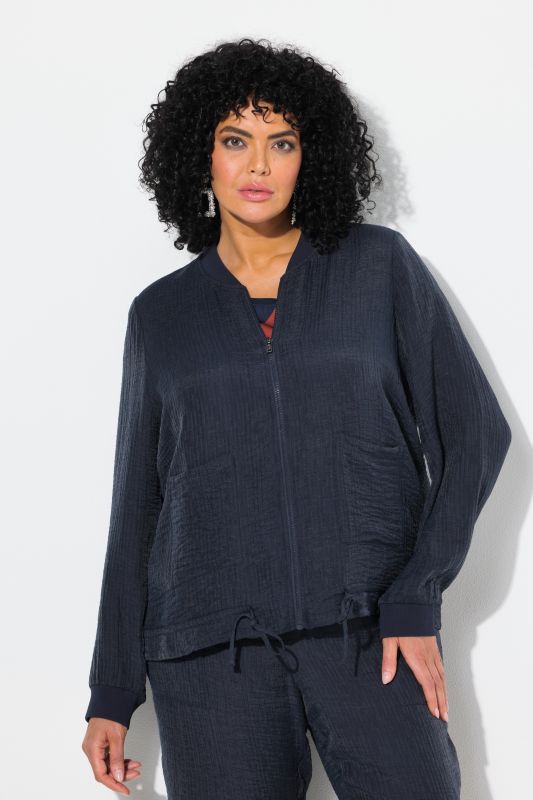 Textured College Collar Blouson