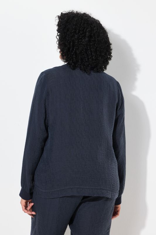 Textured College Collar Blouson