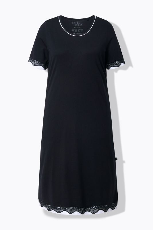 Lace Trim Short Sleeve Nightgown