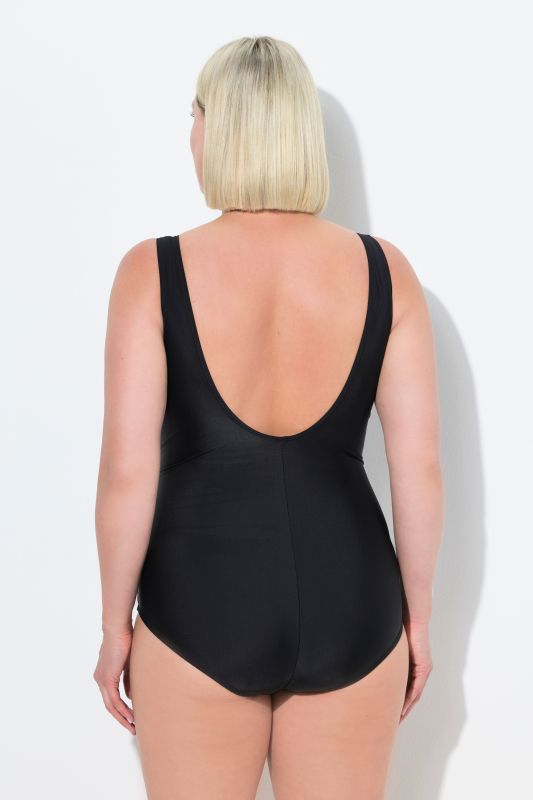 Leaf Print Wrap Look Swimsuit
