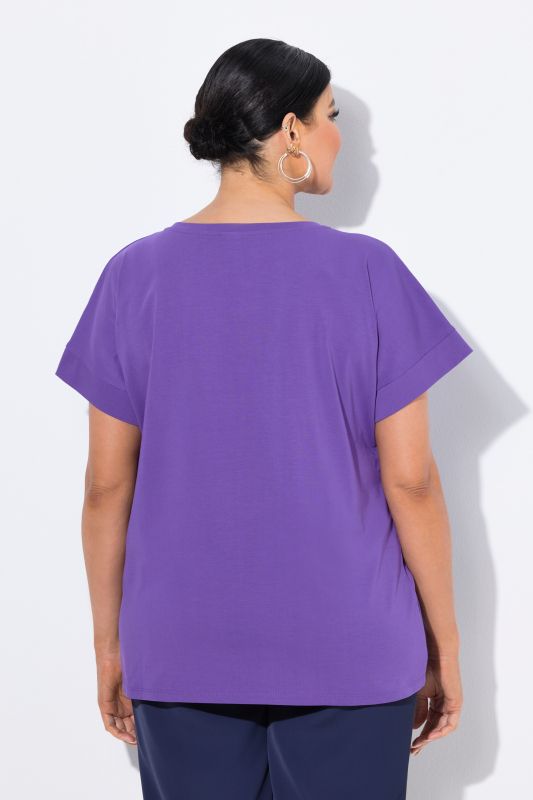 Rhinestone Flower Short Sleeve Tee