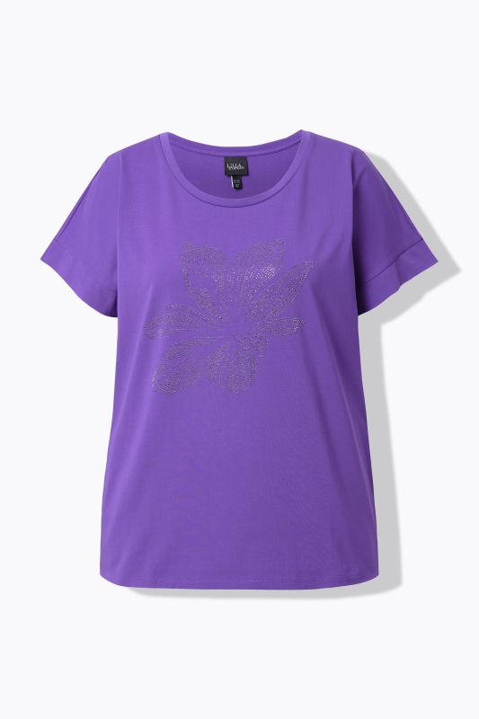 Rhinestone Flower Short Sleeve Tee