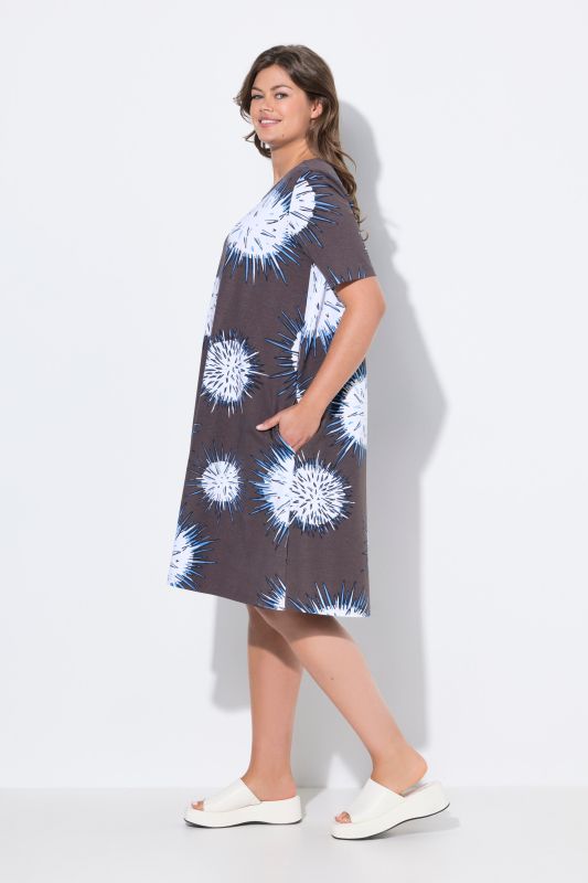 Sea Urchin Print Short Sleeve Dress