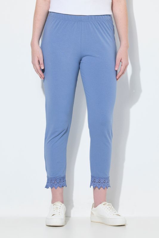 2 Pack Eco Cotton Cropped Lace Trim Leggings