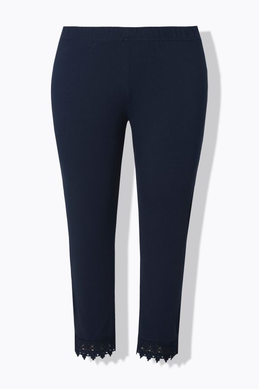 2 Pack Eco Cotton Cropped Lace Trim Leggings