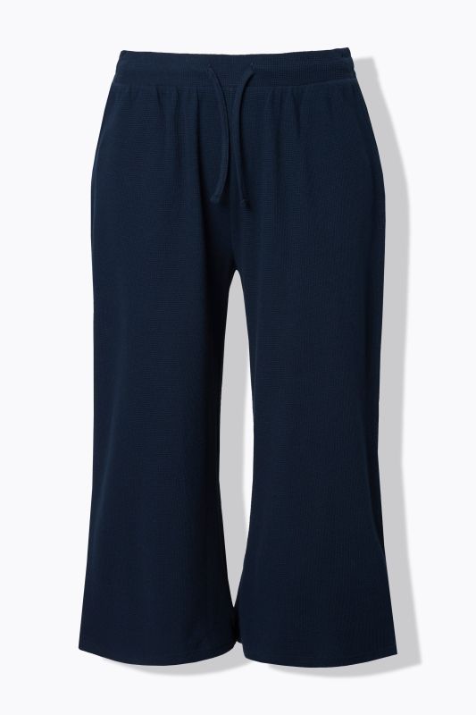 Eco Cotton Waffle Texture Elastic Waist Culottes