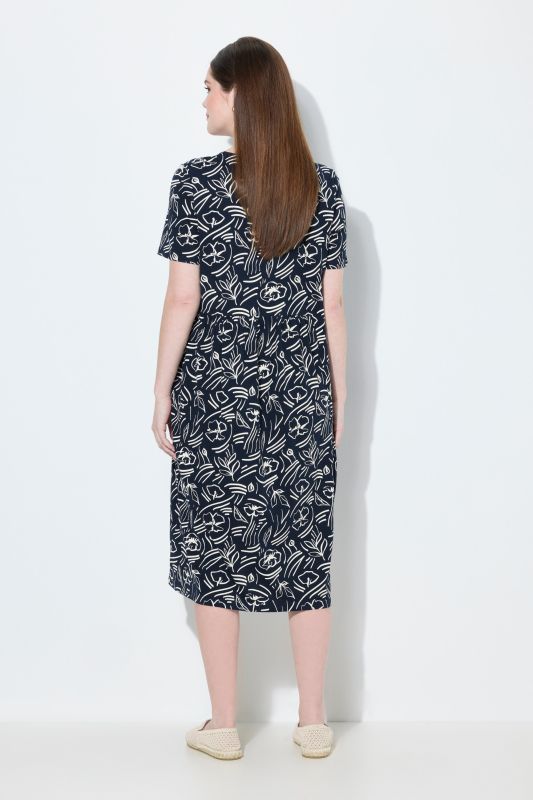 Eco Cotton Sketchbook Garden Short Sleeve Dress