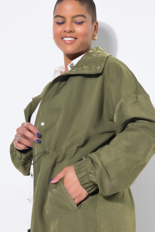 Drawstring Waist Extra Long Coat