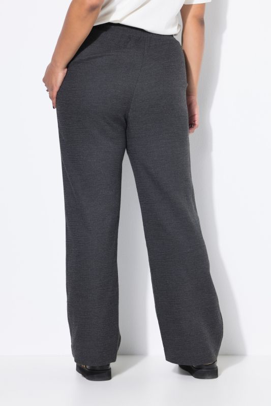 Lightly Textured High-Waisted Elastic Waist Pants