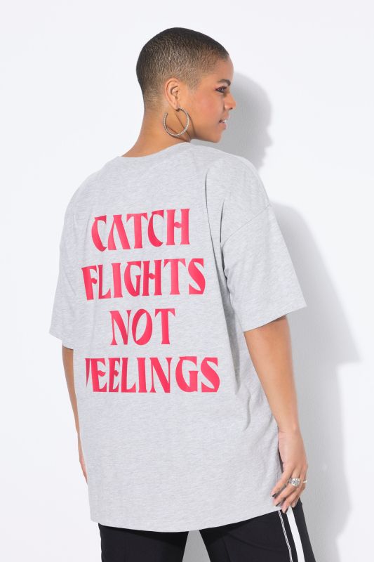 Catch Flights Not Feelings Oversized Graphic Tee