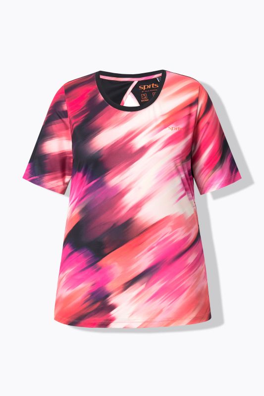 Cutout Abstract Print Short Sleeve Tee