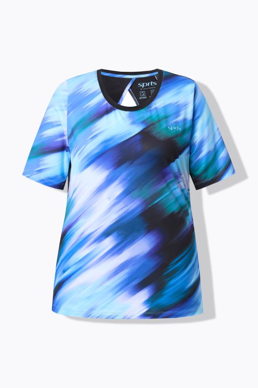 Cutout Abstract Print Short Sleeve Tee