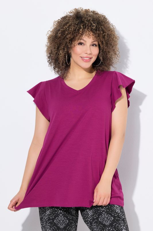 Cap Sleeve V-Neck Tee
