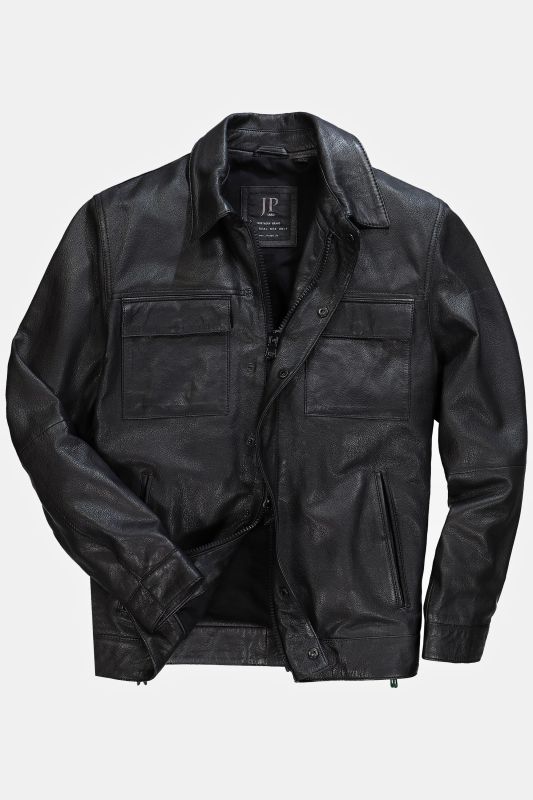 Leather jacket, leather, lamb nappa, multiple pockets