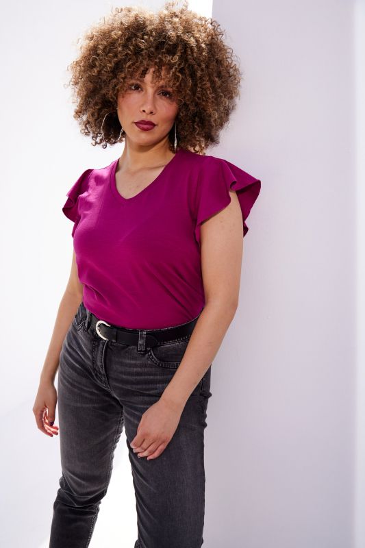 Cap Sleeve V-Neck Tee