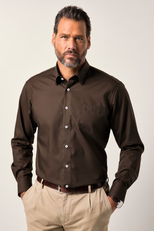 Shirt, business, non-iron, Kent collar, long sleeve, comfort fit, up to 8XL