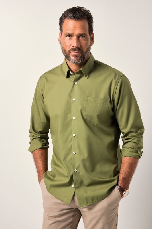 Shirt, business, non-iron, Kent collar, long sleeve, comfort fit, up to 8XL