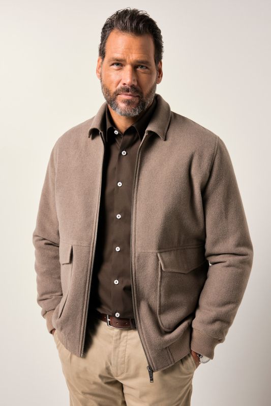 Wool-blend blouson