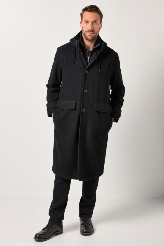 Wool look functional coat