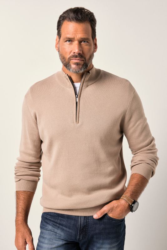 Fine-knit half-zip