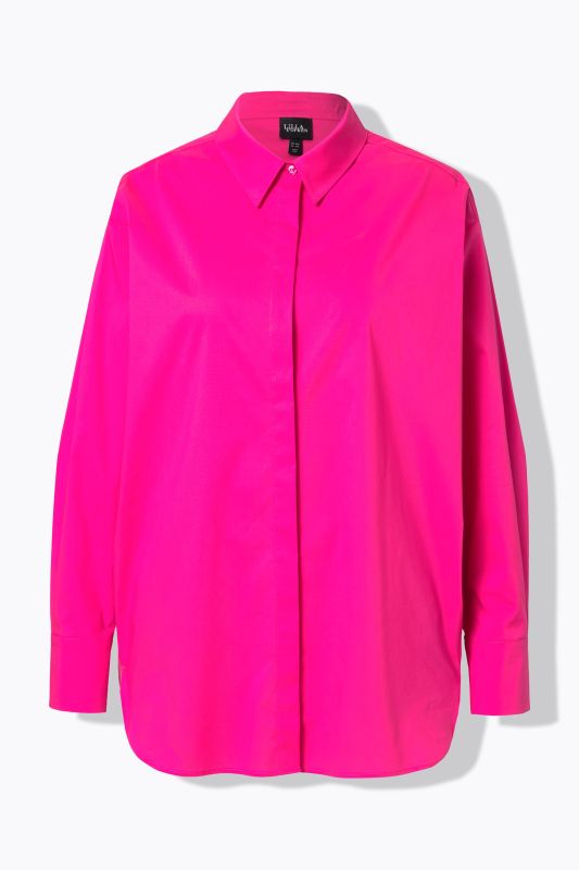 Stretch Cotton Blend Tunic Shirt