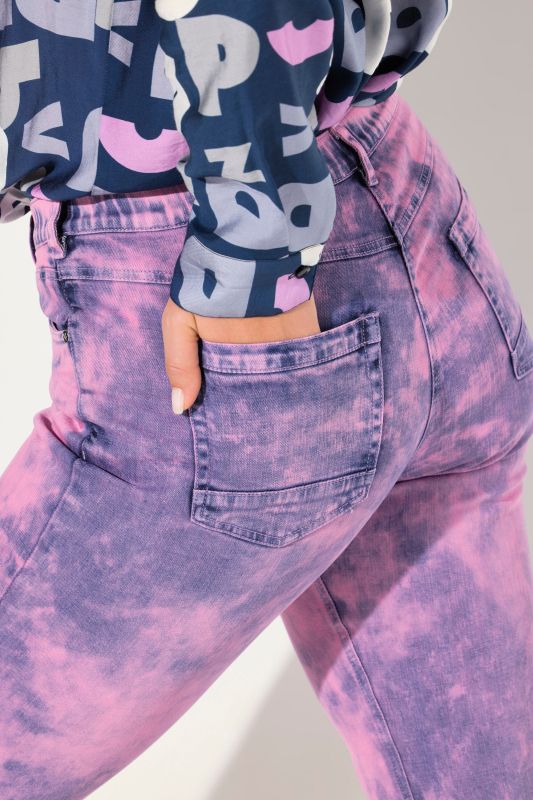 Color Wash Stretch Fit Boyfriend Jeans