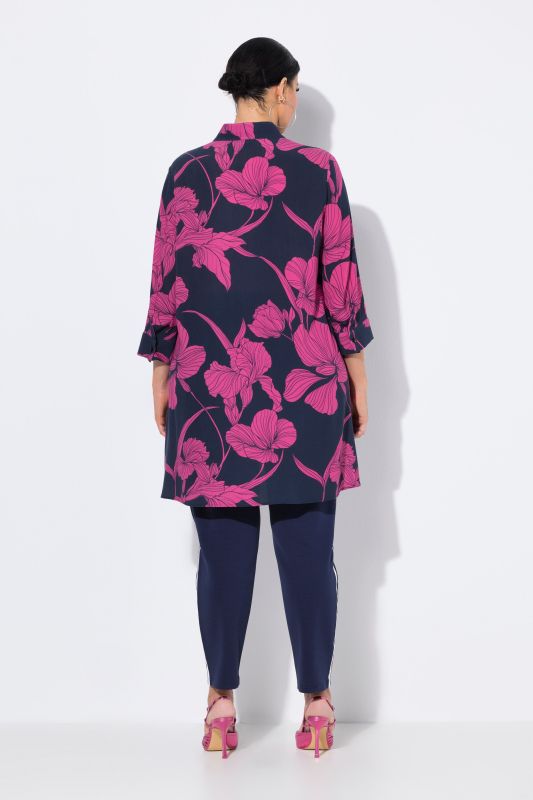 Floral 3/4 Sleeve Tunic Dress